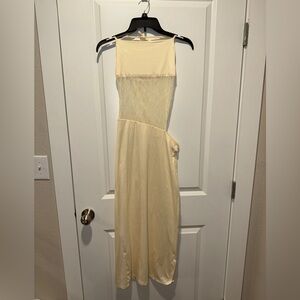 Butter yellow dress with lace cutout